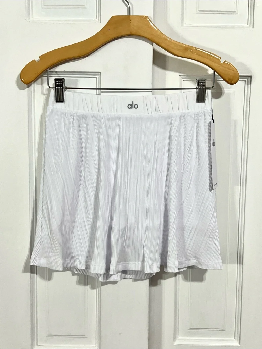 🆕Alo Micro Plisse Tennis Skirt - white Sz S